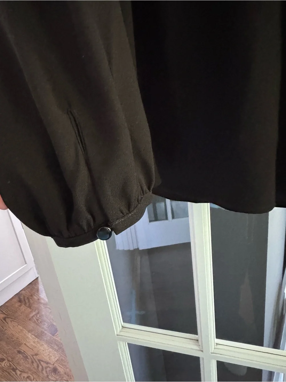 J. Crew Black Ruffle-Neck Long Sleeve Blouse